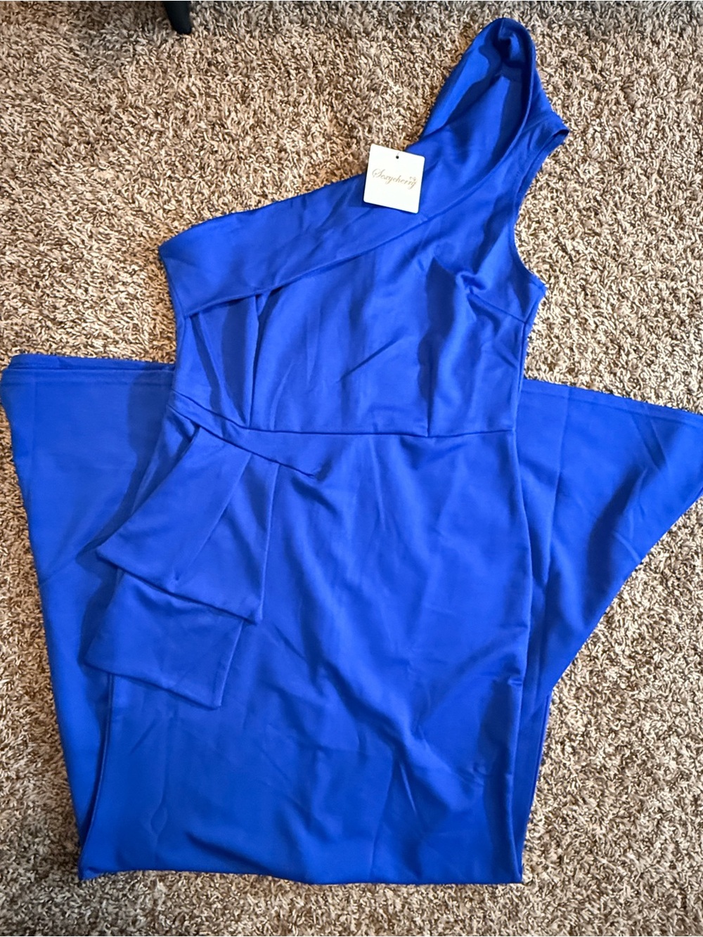 One-Shoulder Royal Blue Women’s Dress